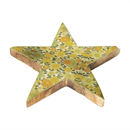 Vitale Şiva Çiçek Desenli Dekoratif Yıldız Yeşil Küçük Boy AK.FQ0018-Y - 2