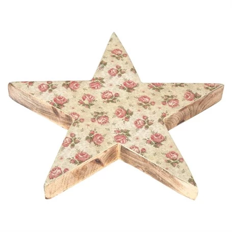 Vitale Şiva Çiçek Desenli Dekoratif Yıldız Krem 25x4 cm AK.FQ0017-K - Resim 2