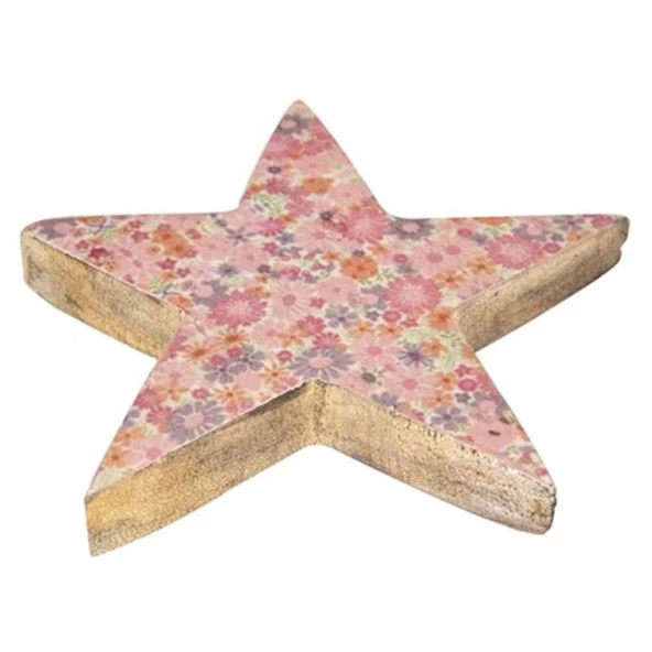 Vitale Şiva Çiçek Desenli Dekoratif Yıldız Pembe Küçük Boy AK.FQ0018-P - Resim 5