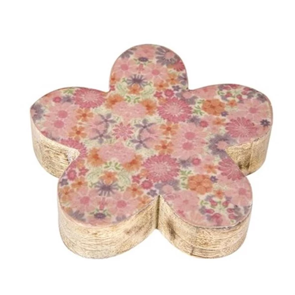 Vitale Şiva Çiçek Desenli Dekoratif Pembe Papatya Küçük Boy AK.FQ0020-P - 5