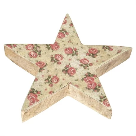Vitale Şiva Çiçek Desenli Dekoratif Yıldız Krem Küçük Boy AK.FQ0018 - Resim 2