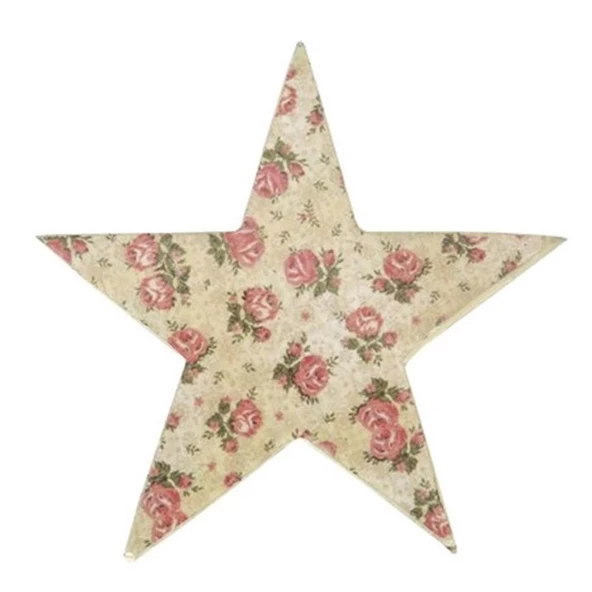 Vitale Şiva Çiçek Desenli Dekoratif Yıldız Krem Küçük Boy AK.FQ0018 - Resim 4