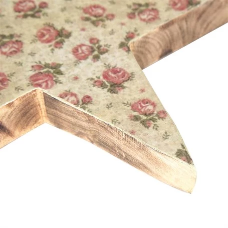 Vitale Şiva Çiçek Desenli Dekoratif Yıldız Krem 25x4 cm AK.FQ0017-K - Resim 3