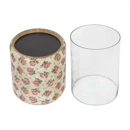 Vitale Şiva Çiçek Desenli Krem Mumluk 12x15 cm AK.FQ0016-K - 3