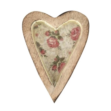 Vitale Şiva Çiçek Desenli Krem Dekoratif Kalp Küçük Boy AK.FQ0014 ürün görseli 1