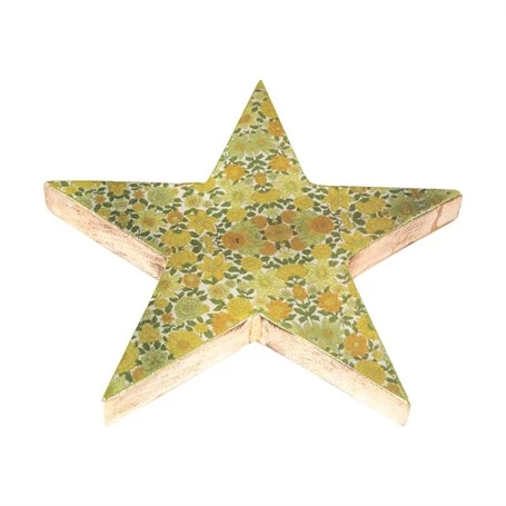 Vitale Şiva Çiçek Desenli Dekoratif Yıldız Yeşil 25x4 cm AK.FQ0017-Y - 2