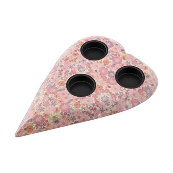 Vitale Şiva Çiçek Desenli Pembe T-light 19x4 cm AK.FQ0008-P - 5