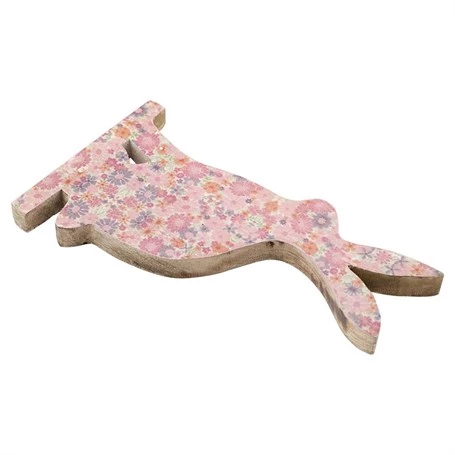 Vitale Şiva Çiçek Desenli Dekoratif Tavşan Büyük Boy Pembe AK.FQ0006 - Resim 3