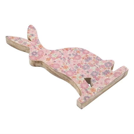 Vitale Şiva Çiçek Desenli Dekoratif Tavşan Büyük Boy Pembe AK.FQ0006 - Resim 2