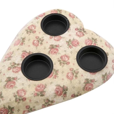 Vitale Şiva Çiçek Desenli Krem T-light 19x4 cm AK.FQ0008 - 3