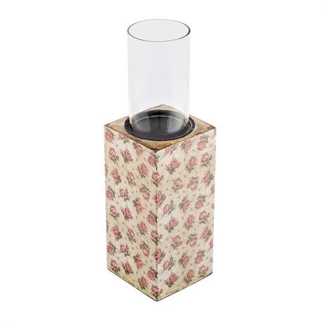 Vitale Şiva Çiçek Desenli Krem Mumluk 10x20 cm AK.FQ0003-K - Resim 2