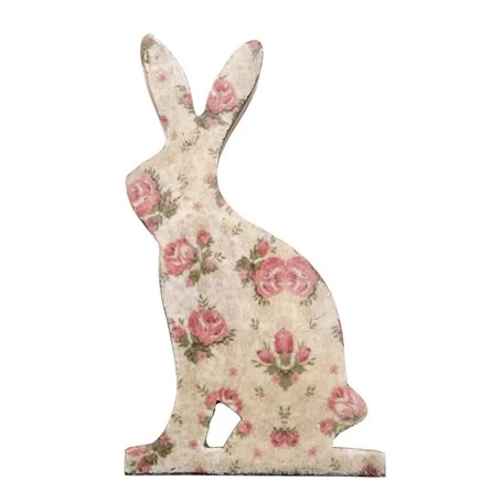 Vitale Şiva Çiçek Desenli Dekoratif Tavşan Küçük Boy Krem AK.FQ0007 ürün görseli 1