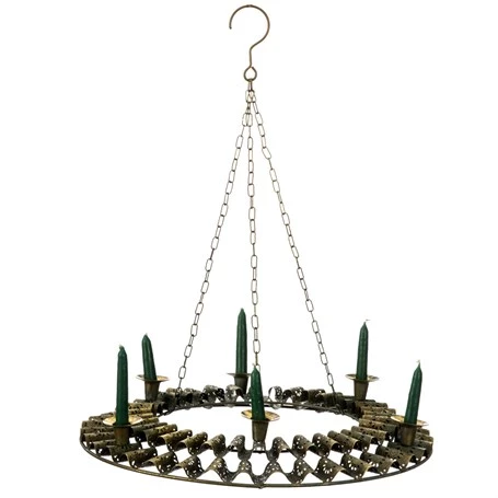 Vitale Eskitme Metal Oval Altılı Mumluk 47x7 cm AK.DM0001 - 3