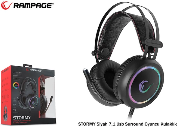 Rampage Stormy Surround 7,1 USB RGB LED Oyuncu Kulaklık+Mic - 5