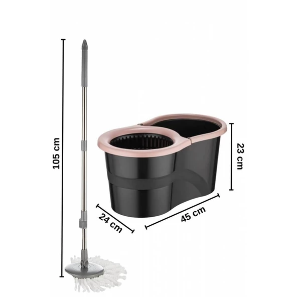 Urve Microfiber Süper Mop Set 360 Pembe - 3