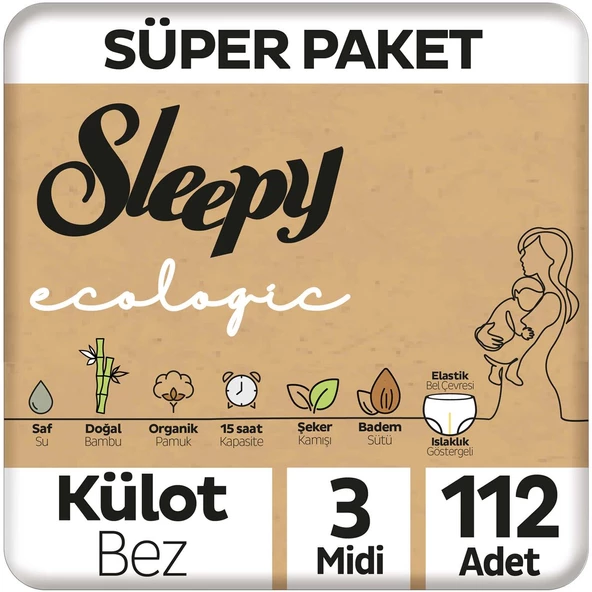 Sleepy Ecologic Süper Paket Külot Bez 3 Numara Midi 112 Adet