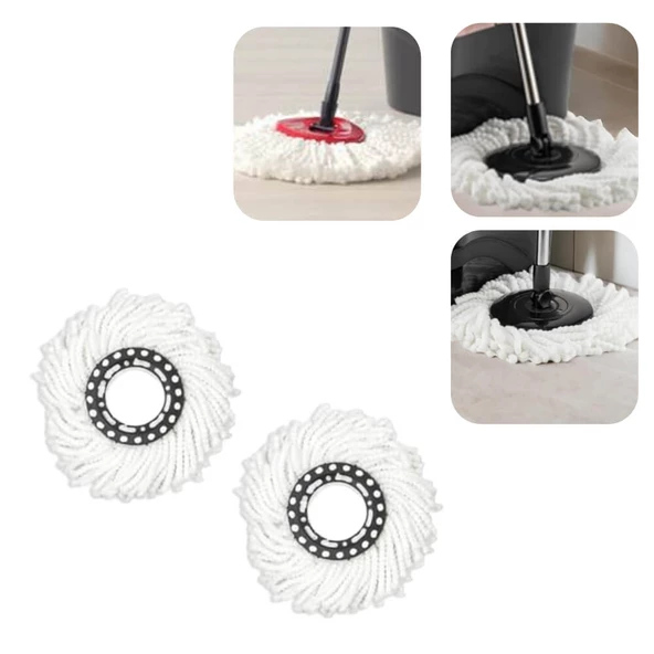 Piev Döner Başlıklı Püsküllü Mop Yedek Bez 2 Adet - 3