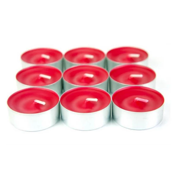 Piev Tea Lights Dekoratif Süs Romantik Mum 50 Li Paket Kırmızı - 2
