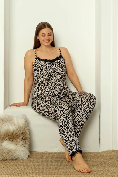 Sabahlıklı Dantel Detaylı Pegasus Kadın Pijama Takımı-Çeyizlik Takım- Geniş Beden Aralığı - 3