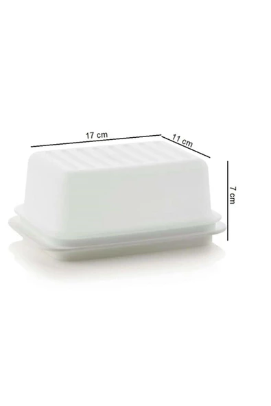 Tupperware Kapaklı Tereyağlık Eko Tereyağ Margarin Saklama Kabı Beyaz ürün görseli 1