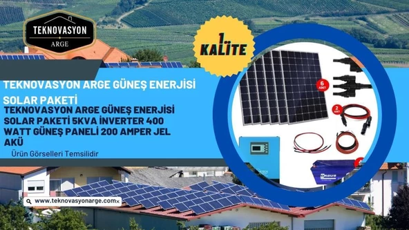 Teknovasyon Arge Güneş Enerjisi Bağ Evi Solar Paketi 5KVA İnverter 330W Güneş Paneli 150AH Jel Akü - 9