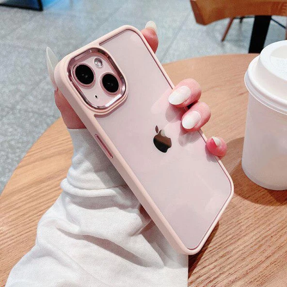 İphone 13 Pro Metal Kamera Çerçeveli Kenarları Renkli Kılıf - 4