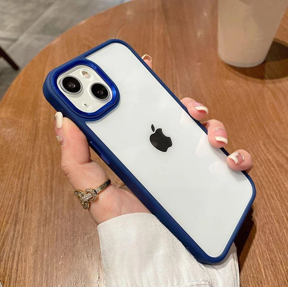 İphone 13 Pro Metal Kamera Çerçeveli Kenarları Renkli Kılıf - 6
