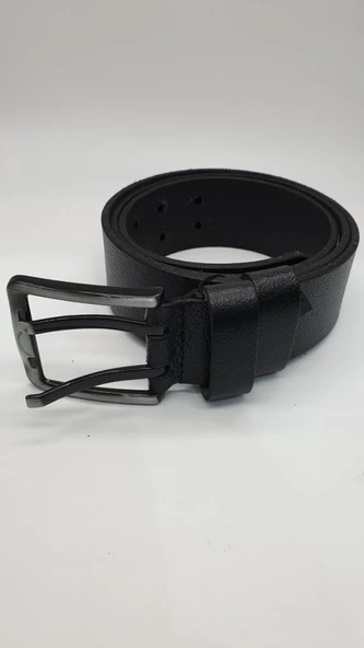 Siyah Renk Çift Dilli Deri Tokalı Spor Kot Kemeri - 8