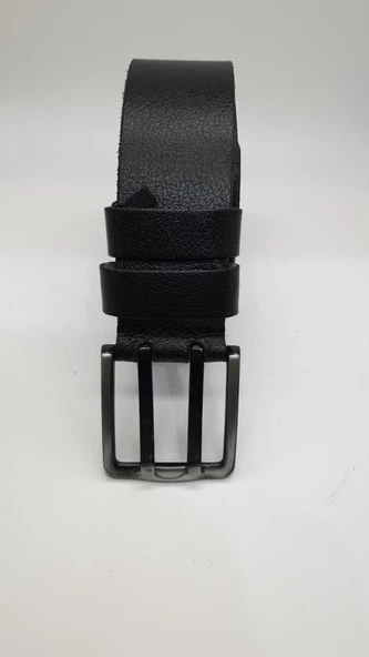 Siyah Renk Çift Dilli Deri Tokalı Spor Kot Kemeri - 2