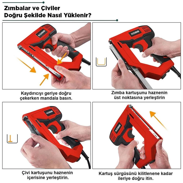 Kobb Kbz200 8-16Mm Zımba Ve 15-16Mm Profesyonel Çivi Çakma Makinesi + 3000 Adet Yedek Zımba Ve Çivi - Resim 12