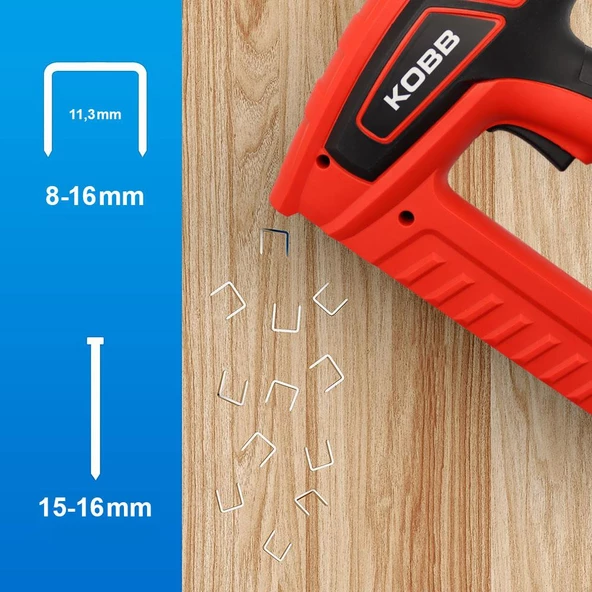 Kobb Kbz200 8-16Mm Zımba Ve 15-16Mm Profesyonel Çivi Çakma Makinesi + 3000 Adet Yedek Zımba Ve Çivi - Resim 2
