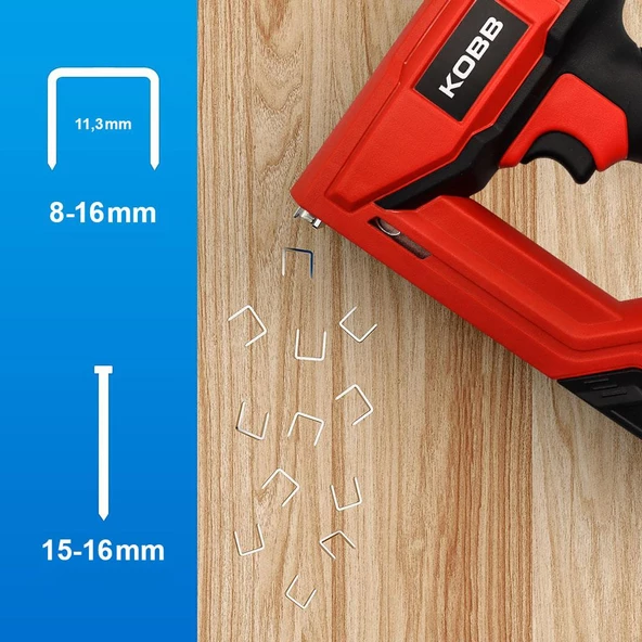 Kobb Kbz200b 8-16Mm Zımba Ve 15-16Mm Profesyonel Çivi Çakma Makinesi + 3000 Adet Yedek Zımba Ve Çivi - Resim 2