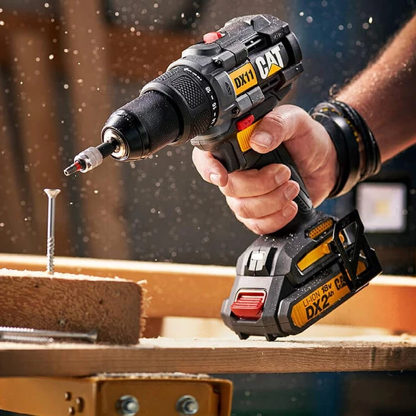 Cat Dx11 18Volt/2.0Ah Li-İon Çift Akülü Kömürsüz Profesyonel Şarjlı Matkap - 7