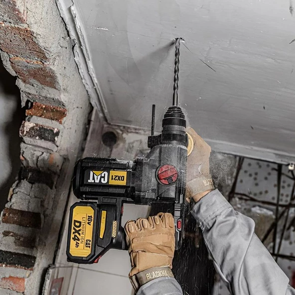 CAT DX21 18Volt 4.0Ah 2.2J Li-ion Çift Akülü Şarjlı Kömürsüz Profesyonel SDS-Plus Pnömatik Kırıcı/Delici - 6