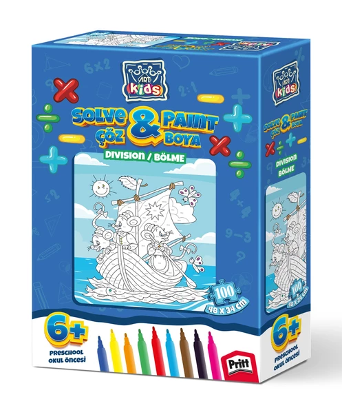 Kesman Kitap Eğlenceli Çöz-Boya 100 parça Puzzle/Yapboz Seti (Bölme İşlemi)