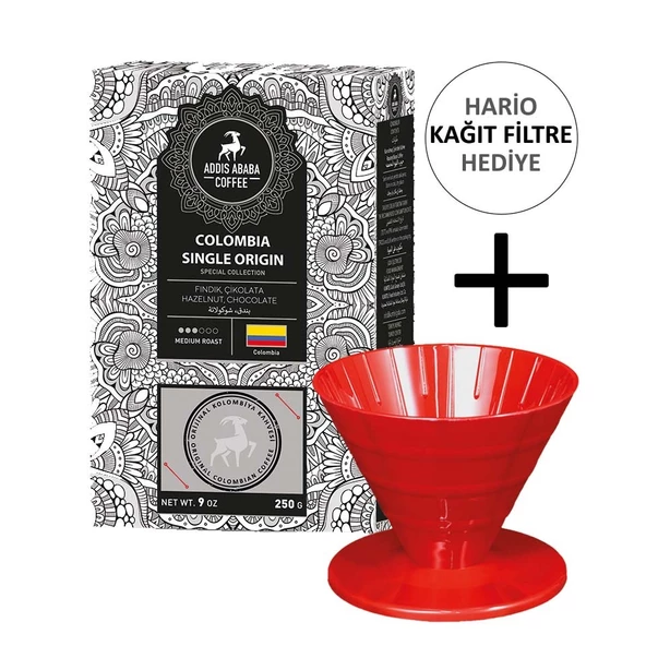 Addis Ababa Coffee Kolombiya Single Origin Coffee ve V60 Dripper