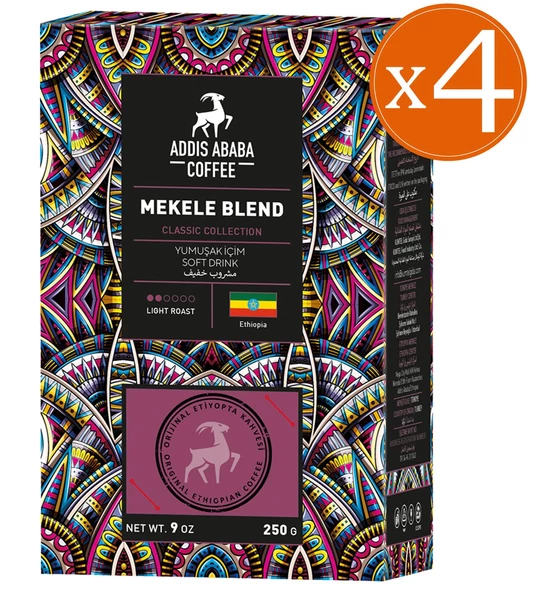 Addis Ababa Coffee Mekele Blend Kahve Avantajlı Paket 250 Gr. x 4 adet ( 1000 Gr. )