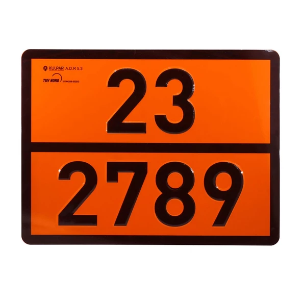 ADR Uyarı Levhası Alüminyum 23/2789 İkaz ve Yönlendirme Levhası