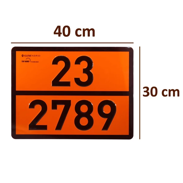 ADR Uyarı Levhası Alüminyum 23/2789 İkaz ve Yönlendirme Levhası - 3