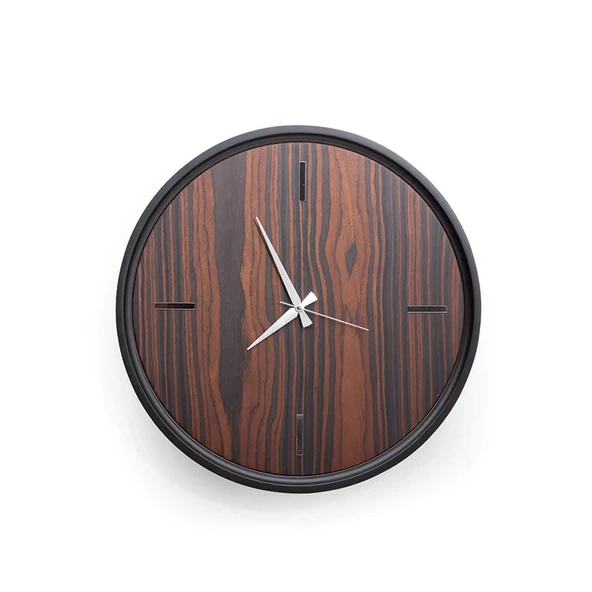 Rehome Ron Saat | Ceviz Kaplamalı Modern Duvar Saati | 55 cm Çap Duvar Saati - Resim 3