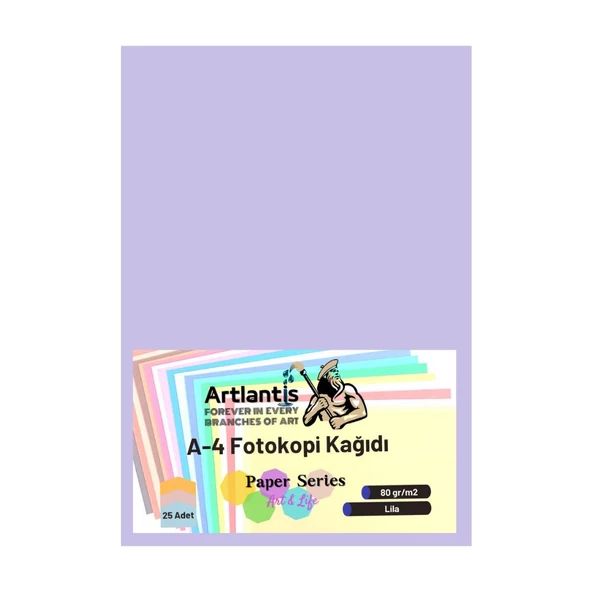 Renkli A-4 Fotokopi Kağıdı 25 li 1 Paket Artlantis Fotokopi Renkli A4 Kağıdı - 11