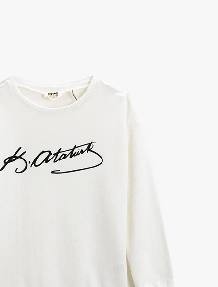 Koton Atatürk İmzalı Sweatshırt - 3