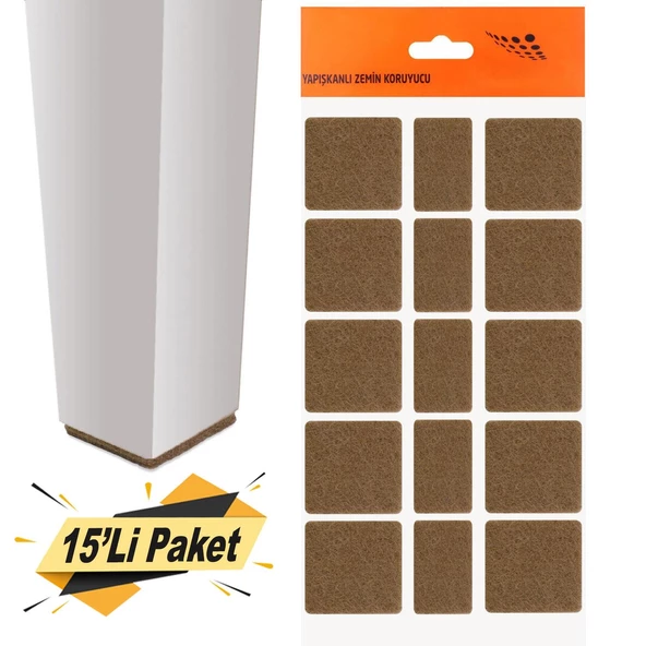 Masa Sandalye Parke Zemin Koruyucu Keçe Yapışkanlı 40 mm (15'Li PAKET)