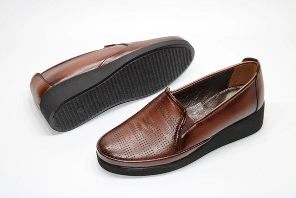 HANIMCA İÇİ DERİ ORTOPEDİK JEL DOLGU TOPUK GÜNLÜK ANNE AYAKKABI - 19