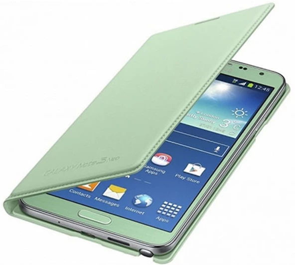 Samsung Galaxy Note 3 Neo N7500 Orjinal Flip Wallet Kapaklı Kılıf, Yeşil - 4