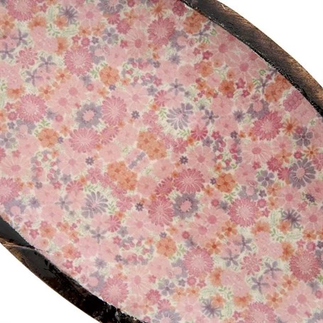 Vitale Şiva Çiçek Desenli Pembe Dekoratif Oval Tepsi AK.FQ0009-P - 4