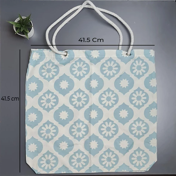 Yazlık Plaj Piknik Deniz Alışveriş Omuz Çantası Renkli Desen Çanta - 10