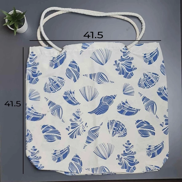 Yazlık Plaj Piknik Deniz Alışveriş Omuz Çantası Renkli Desen Çanta - 7