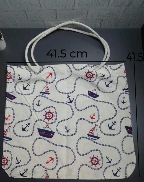 Yazlık Plaj Piknik Deniz Alışveriş Omuz Çantası Renkli Desen Çanta - 6