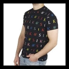 Siyah Yazı Detaylı T-shirt 1064 - 3